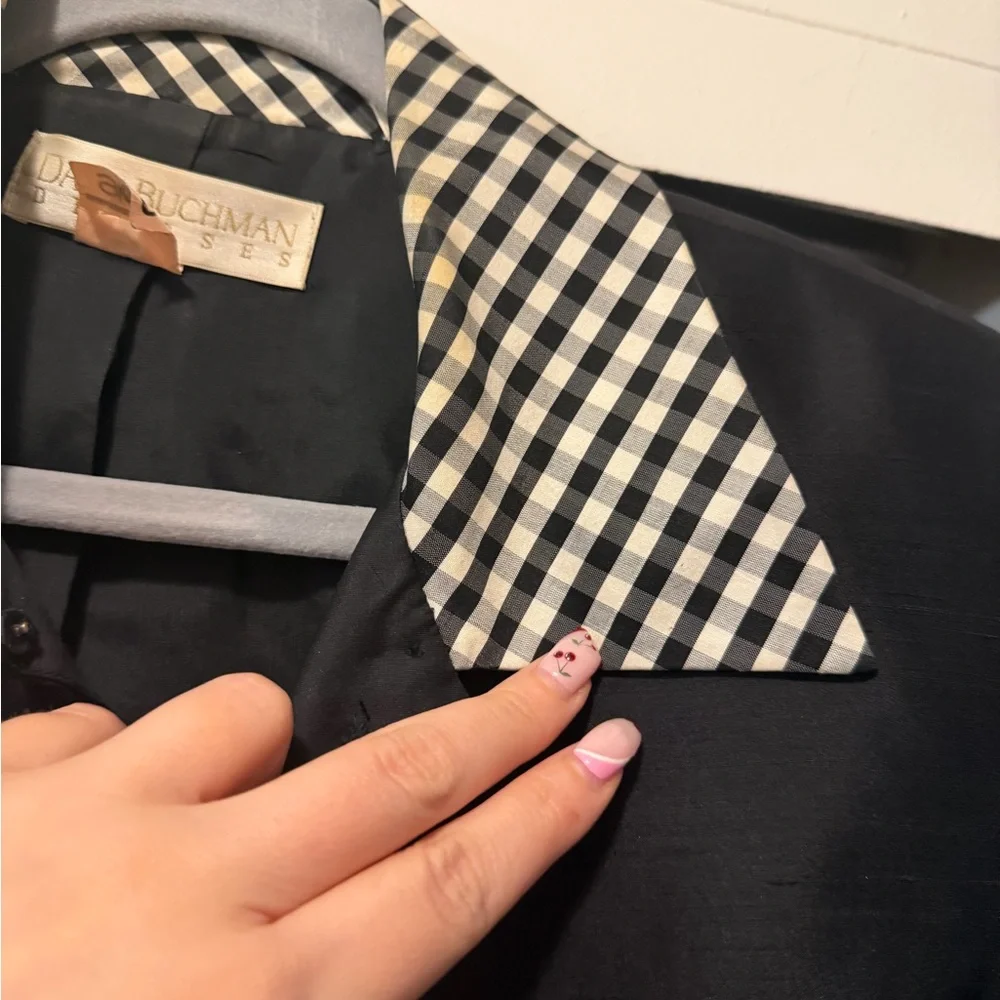 Vintage cropped blazer with gingham details - Picture 6 of 6